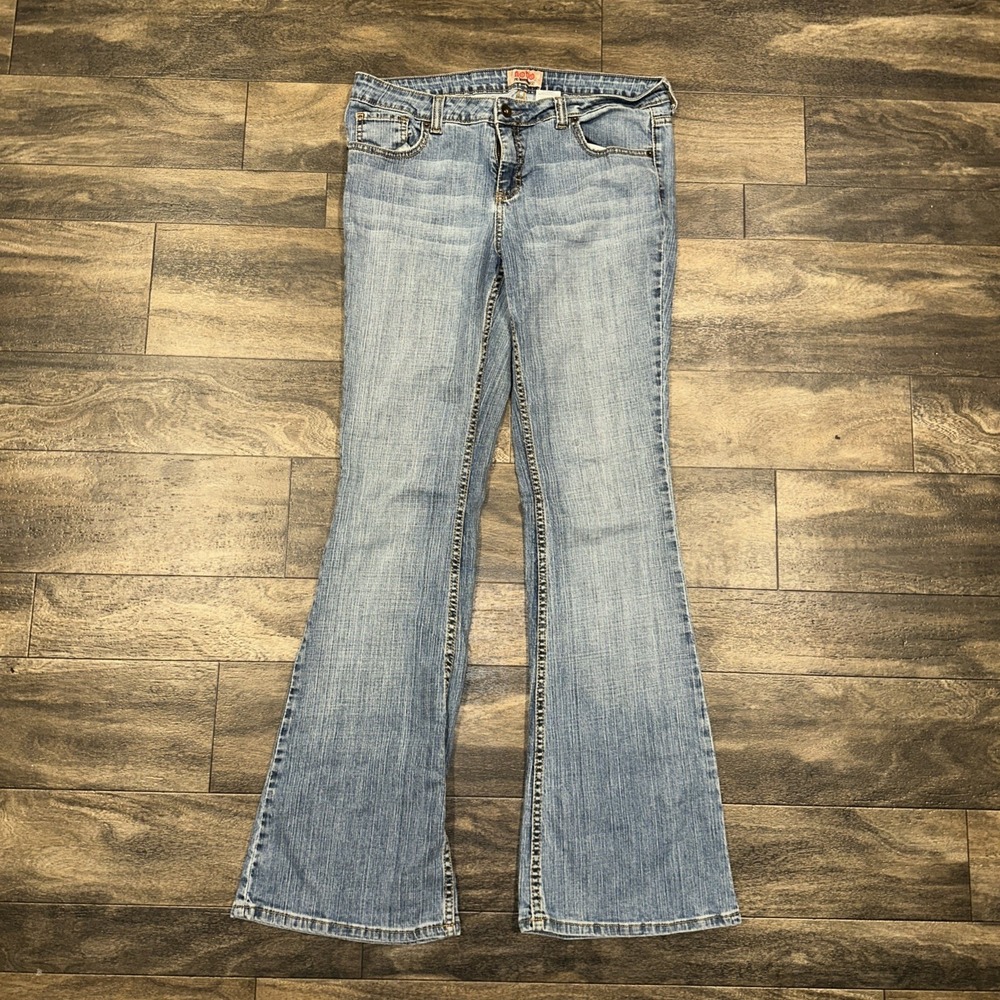 Vintage Y2K Nobo Low-Rise Flare Medium Wash Denim Jeans Women's Juniors 15 Tall